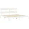 vidaXL Lit en bois massif avec tête de lit blanc 6FT Super Voir les images du produit 4