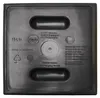 The image shows the bottom of a black plastic trash can insert with various markings and text. Podgląd zdjęcia produktu