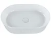 BELIANI Waschbecken Weiß Keramik Oval 49x31 cm Geriffelt Produktbild-Vorschau 5