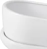Keramický květináč 29 cm Truhlík s podmiskou Zaoblený bílá Náhled obrázku produktu 3