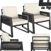 A collage of images showing a set of outdoor lounge chairs from different angles, including a close-up of the rope detailing and a view of the back of the chair. Also includes a separate image of chair legs with adjustable feet. Náhled obrázku produktu