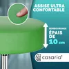 CASARIA® Lot de 2 tabourets de bureau vert pivotant 360° Voir les images du produit 3