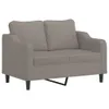 vidaXL 3-tlg. Sofagarnitur mit Kissen Taupe Stoff Produktbild-Vorschau 4