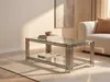 Couchtisch aus gehärtetem Glas und rostfreiem Stahl - Chrom Produktbild-Vorschau 2
