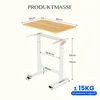 A diagram showing the dimensions of a height-adjustable desk. Voir les images du produit