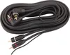 A coiled black audio cable with RCA connectors. Anteprima dell’immagine prodotto