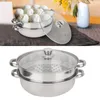 Edelstahl-Kochgeschirr 27 cm/11 Zoll 2-lagiger Dampftopf Produktbild-Vorschau 8