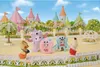 A group of toy monsters and animals in a whimsical, carnival-like setting with colorful tents and decorations. Podgląd zdjęcia produktu