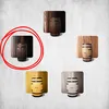 A collage of five different wooden barrels, each displayed in front of a wooden panel background. One barrel is circled in red. Produktbild-Vorschau