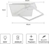 A diagram showing the dimensions of a modern ceiling light fixture, along with icons indicating its features. Produktbild-Vorschau