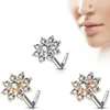 Nasenpiercing Stecker Blume mit Zirkonia Rose Gold Produktbild-Vorschau 2