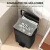 HOMCOM: Cubo de basura de 20 litros, cubo de pisón con tapa Vista previa de la imagen del producto 4