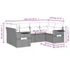 The Living Store 6-tlg. Garten-Sofagarnitur mit Kissen Grau Produktbild-Vorschau 4