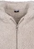 Close-up of the zipper and collar area of a beige fleece jacket. Produktbild-Vorschau