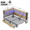 Łóżko tapicerowane 90 x 200 cm z oświetleniem LED, portami Podgląd zdjęcia produktu 3