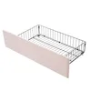 A wire storage drawer with a pink fabric front, shown from a diagonal angle against a white background. Podgląd zdjęcia produktu