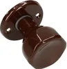 A brown ceramic doorknob with its mounting plate, shown against a white background. Produktbild-Vorschau