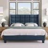 MODFU Lit rembourré 140×200 cm, lit double avec tête de lit Voir les images du produit 3