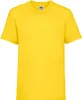 A plain yellow t-shirt is shown against a white background.
