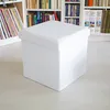 Pouf pieghevole in Pelle finta, colore: bianco Anteprima dell’immagine prodotto 2