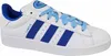 A close-up side view of a white Adidas Campus sneaker with blue accents. Podgląd zdjęcia produktu
