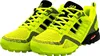 A pair of bright yellow athletic shoes with black accents. Produktbild-Vorschau