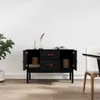 vidaXL Sideboard Schwarz 110x40x78 cm Massivholz Kiefer Produktbild-Vorschau 3