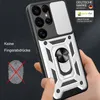 A hand holding a smartphone case with a ring holder and camera protection. Produktbild-Vorschau