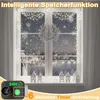 A decorated window with Christmas lights and snowflakes, with a timer device in the foreground. Anteprima dell’immagine prodotto