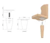 Holzfüße gerade Höhe 6 cm Buche Holzmöbelfüße Tischbeine Produktbild-Vorschau 2