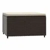 vidaXL Gartenhocker mit Kissen 2 Stk. Braun Poly Rattan Produktbild-Vorschau 3