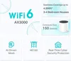 Marketing graphic detailing features of a WiFi 6 AX3000 system. Náhľad obrázku produktu