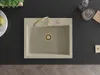 Mexen Elix Granitspüle 1-Becken 600 x 500 mm, beige, Siphon Produktbild-Vorschau 4