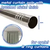 Close-up of a metal curtain pole with a brushed nickel finish, with a smaller inset image showing curtains on a pole. Produktbild-Vorschau