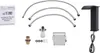 An assortment of parts for an automatic faucet, including hoses, a sensor, a control box, and a faucet head, laid out on a white background. Podgląd zdjęcia produktu