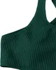 Damen Badeanzug Bikini Zweiteilig Hohe Taille Grün L Produktbild-Vorschau 3