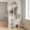 Relaxdays Garderobenständer, 4 Ablagen & 8 Haken, HBT: Produktbild-Vorschau 2
