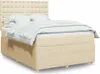 vidaXL Boxspringbett mit Matratze Creme 160x200 cm Stoff Produktbild-Vorschau 2