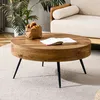 Table basse ronde de 70 cm, aspect bois, MDF, pieds en Voir les images du produit 9