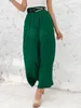 ASKSA Femmes Pantalon d'été taille haute Pantalon large Voir les images du produit 2