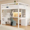 Lit mezzanine 140 x 200 cm avec escalier, blanc | Lit Voir les images du produit 2