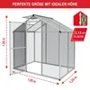A diagram of a greenhouse with dimensions and area indicated. Produktbild-Vorschau