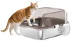 PawHut Katzenklo Edelstahl, offen Katzentoilette mit hohem Produktbild-Vorschau 1