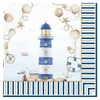 20 Servietten Blue Lighthouse - Leuchtturm mit Muscheln Produktbild-Vorschau 1
