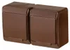 2-fach Aufputzsteckdose, IP44, Bronze, HERMES Produktbild-Vorschau 10