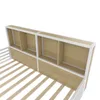 A close-up view of the headboard of a bed with built-in shelving units. Náhled obrázku produktu