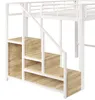 Hochbett 140x200 cm Metall Weiß, platzsparendes Etagenbett Produktbild-Vorschau 12