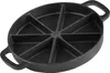 A black cast iron cornbread pan with 8 wedge-shaped sections. Produktbild-Vorschau