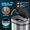 MONZANA® Poubelle automatique acier inoxydable 58 L capteur Voir les images du produit 5