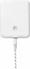 A white smart water sensor with a white and black striped cable plugged into it, isolated on a white background. Podgląd zdjęcia produktu